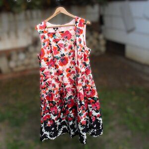 Talbots Poppy Garden Fit & Flare Dress 16